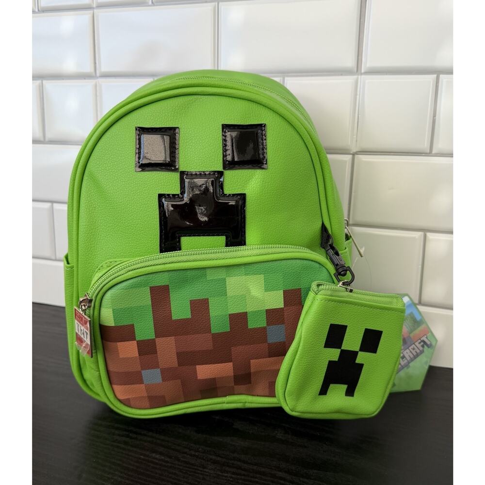 NEW Minecraft Creeper Mini Backpack and Attachable Coin Purse Set